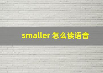 smaller 怎么读语音